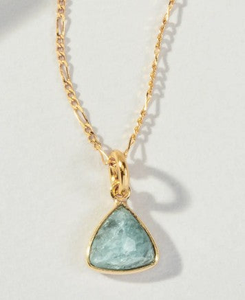 Bermuda Triangle Dainty Collar Gemstone Necklace-Aquamarine