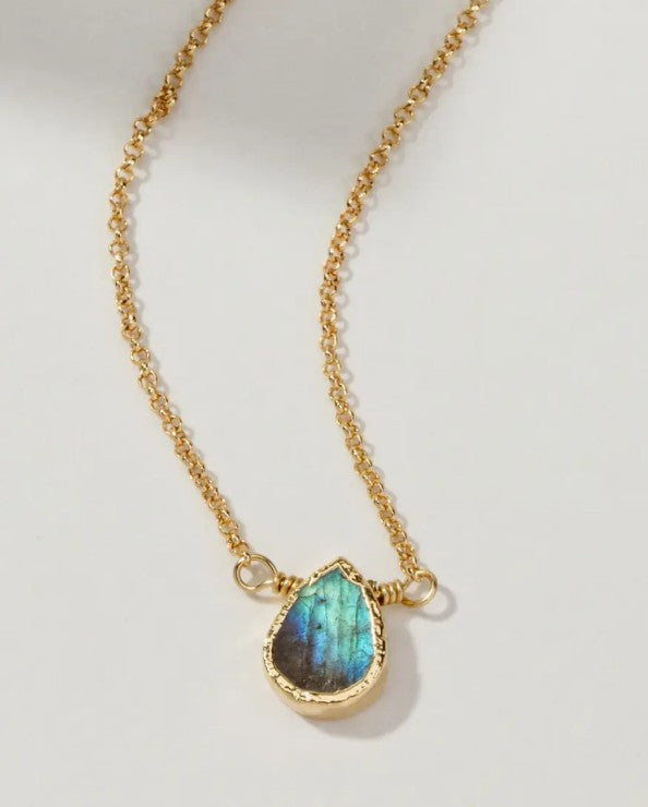 Delicate Gemstone Necklace-Labradorite