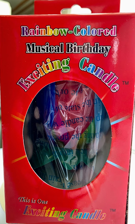 Rainbow Colored Musical Birthday Candle