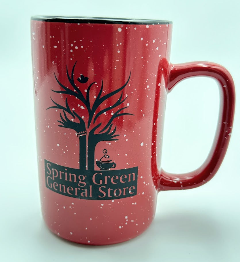 Spring Green General Store Logo Mug-Tall Camper Red w/ Black Print