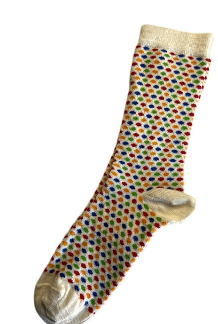 Tey Art Alpaca Socks-Dots-Cream