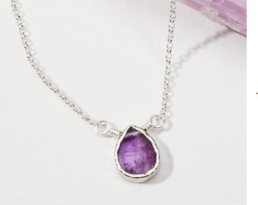 Delicate Gemstone Necklace-Amethyst