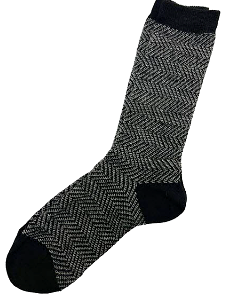 Tey Art Alpaca Socks-Zoey Stripe Black (L) (Mens)
