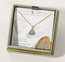 Load image into Gallery viewer, Bermuda Triangle Dainty Collar Gemstone Necklace-Aquamarine
