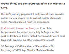 Load image into Gallery viewer, Sacred Blossom Farm Chocolate Peppermint Herbal Tea
