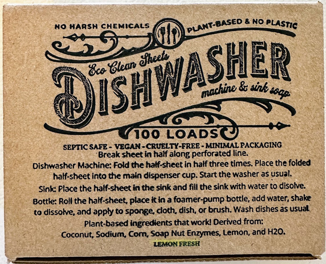 Eco Clean Dishwasher Sheets-Lemon Fresh
