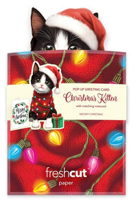 Christmas Kitten Pop-Up Greeting Card
