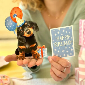 Birthday Puppy Mini  Pop-Up Greeting Card