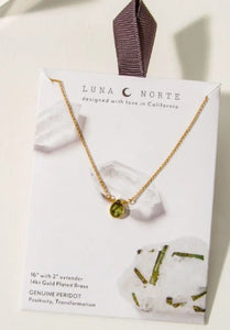 Delicate Gemstone Necklace-Peridot