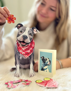 Gray Pitbull Pop-Up Paper Card