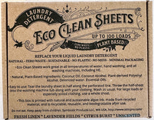 Load image into Gallery viewer, Eco Clean Laundry Sheets-Unscented
