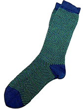 Load image into Gallery viewer, Tey Art Alpaca Socks-Zoey Stripe Blue (M)
