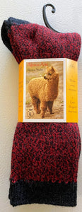 Tey Art Alpaca Socks-Twist Red/Black (L)
