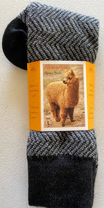 Tey Art Alpaca Socks-Zoey Stripe Black (L) (Mens)