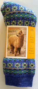 Tey Art Alpaca Socks-Baltic Stripe Blue (M)